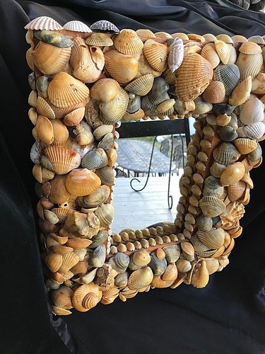 Vintage wall mirror sea - vintage, shells